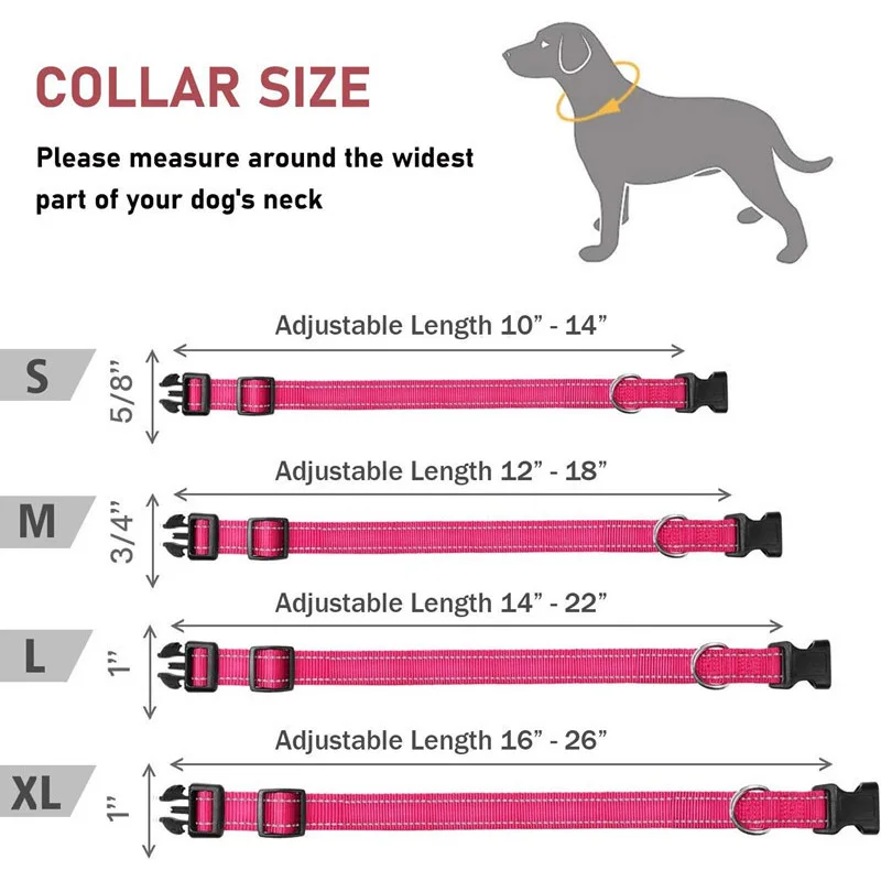 Reflective Dog Collar Strap With Adjustable Safety Nylon Pet Collar Pet Traction Rope Suitable For Small And Medium-Sized Pets - Image 5