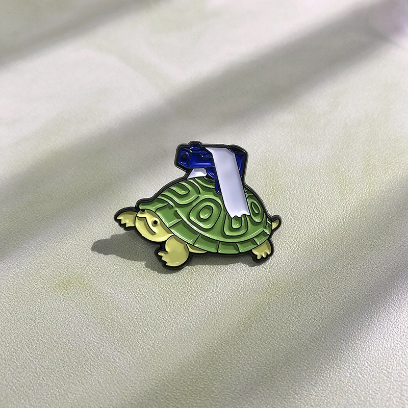 The Turtle With Gun Enamel Pins Funny Turtle Animal Cartoon Brooches Lapel Badges Clothes Collar Backpack Pin Accessories Gift - Image 9