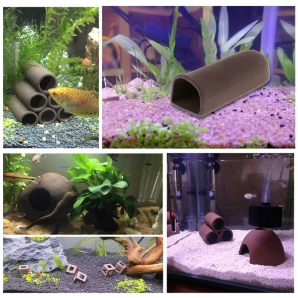 Aquarium Decoration Cave Ceramics Ornaments Fish for Tank Landscape Accessories Hideout Fish House Shrimp Hiding Spots - Image 5