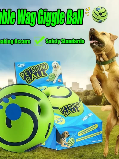 Dog Toy Wobble Wag Giggle Glow Ball Interactive Dog Attention Toy Fun Giggle Sounds Ball When Rolled or Shaken For Pet Dog Fun