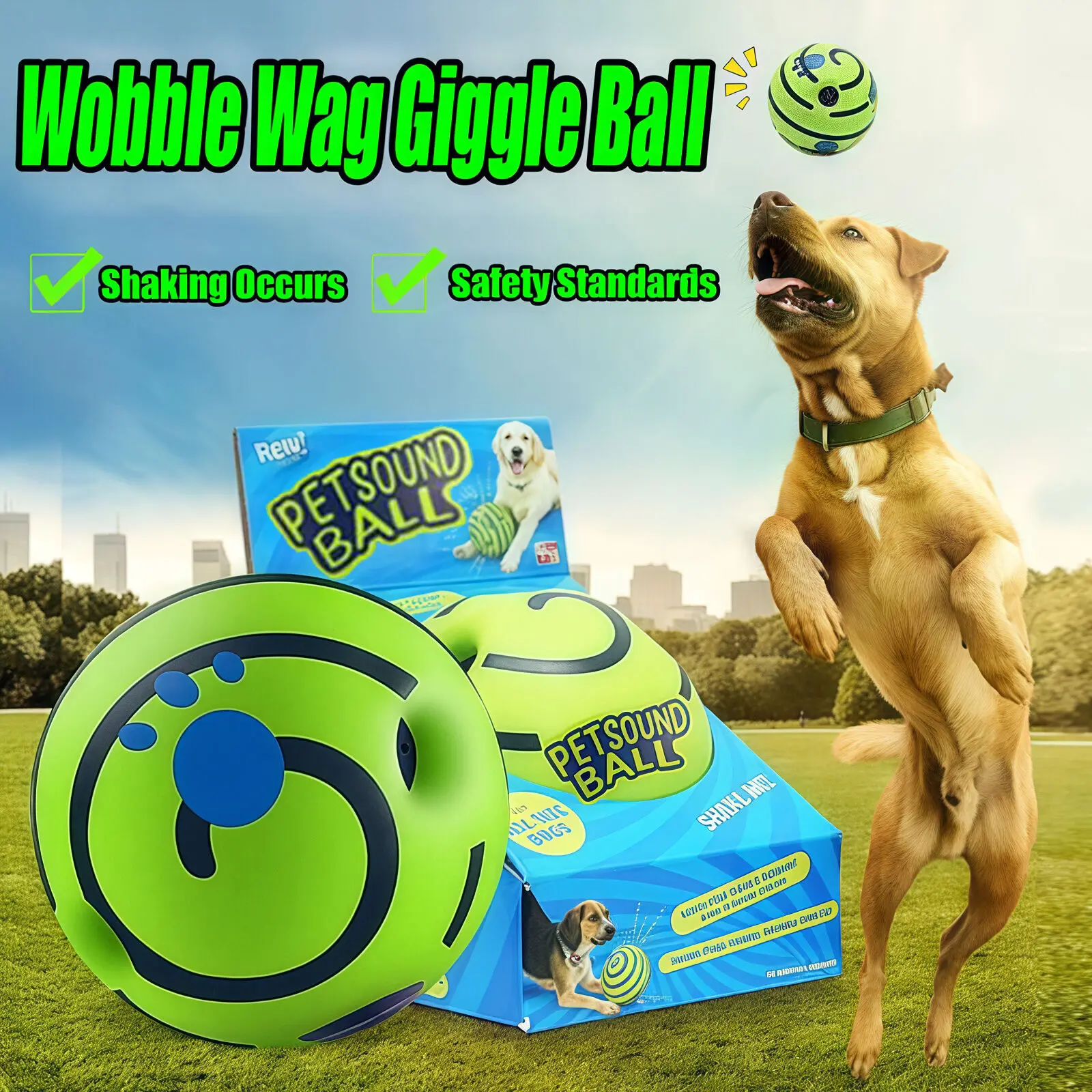 Dog Toy Wobble Wag Giggle Glow Ball Interactive Dog Attention Toy Fun Giggle Sounds Ball When Rolled or Shaken For Pet Dog Fun