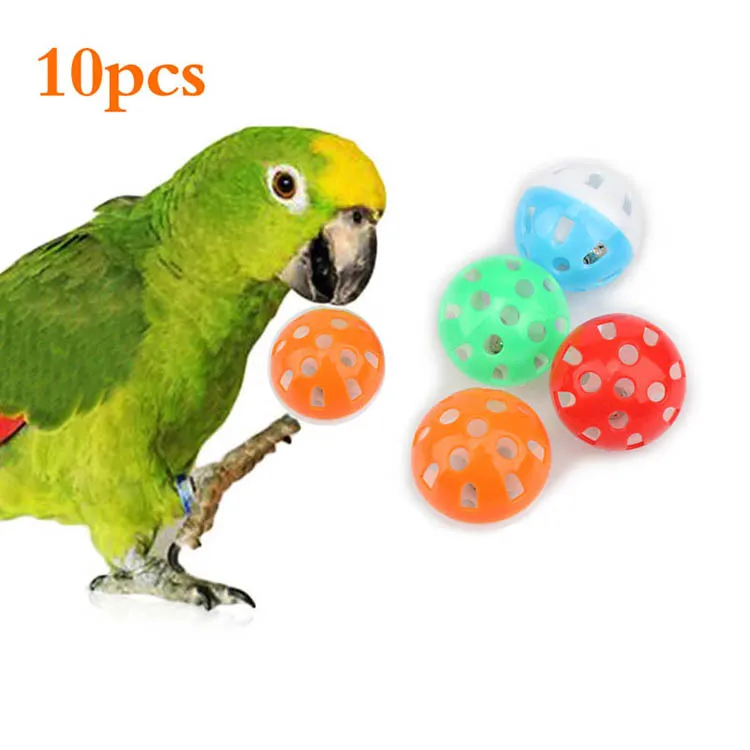 10pcs Parrot Toy Balls Fun Colored Hollow Bell Ball Sound Bird Toy Parakeet Training Interactive Chew Toys Pet Bird Supplies - Image 8