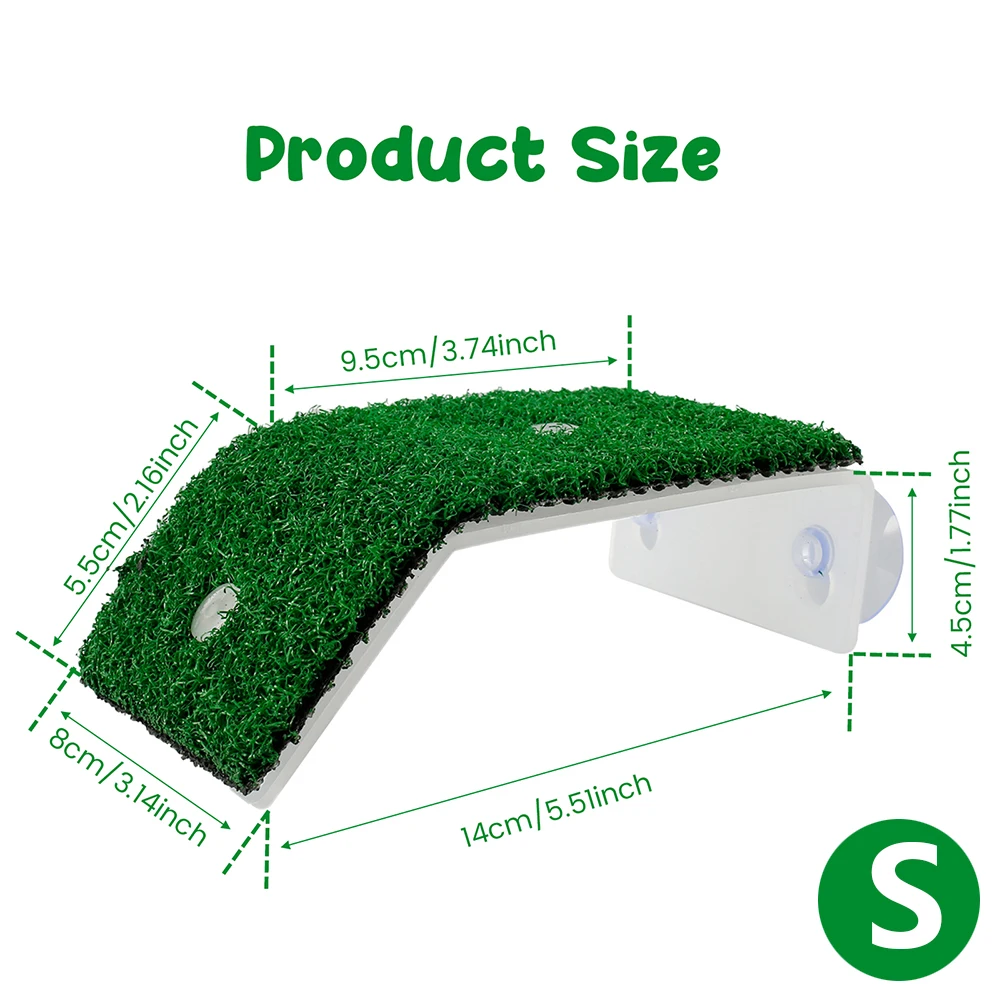 Fish Tank Lawn Turtle Basking Platform Turtle Climbing Platform with Suction Cup Simulation Turf Turtle Ramp Ladder for Aquarium - Image 9