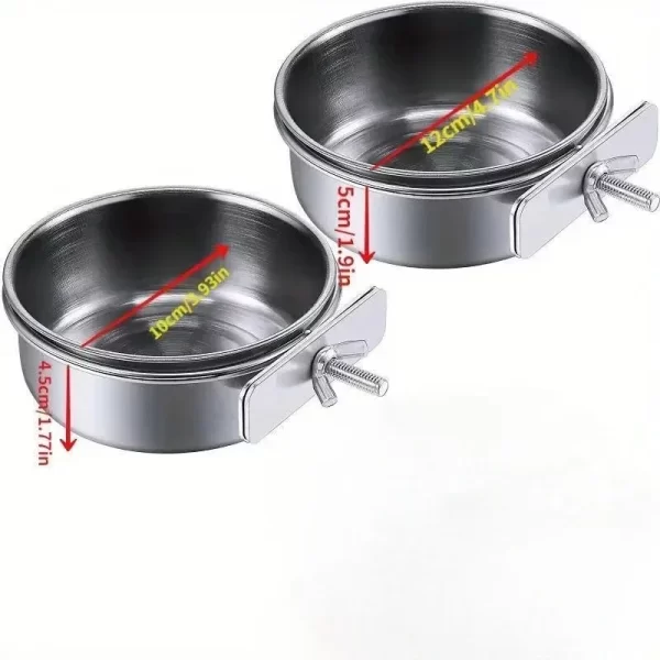Birds Food Water Cup Parrot Food Bowl With Clamp Holder Feeding Cage Dish Parrot Feeders - Image 7