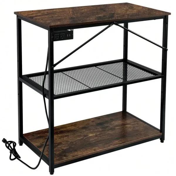 10-30Gallon Adjustable Fish Tank Aquarium Stand with Charging Station