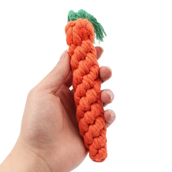 Dog Toys Bite Resistant Pet Dog Chew Toys for Small Dogs Cleaning Teeth Puppy Carrot Cotton Rope Pet Playing Toy Accessories - Image 4
