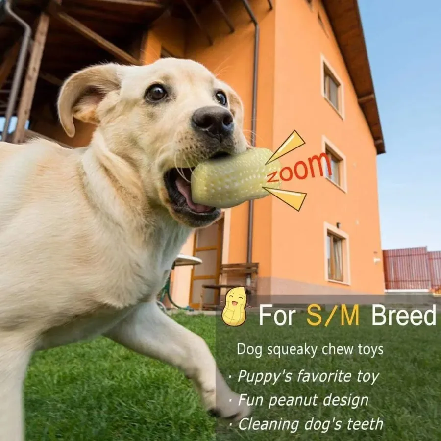 Funny Rubber Peanut Butter Pet Dog Squeaky Toys For Small Middle Dogs Bite Resistant Puppy Dogs Toys Pets Clean Tooth Chew Toy - Image 4