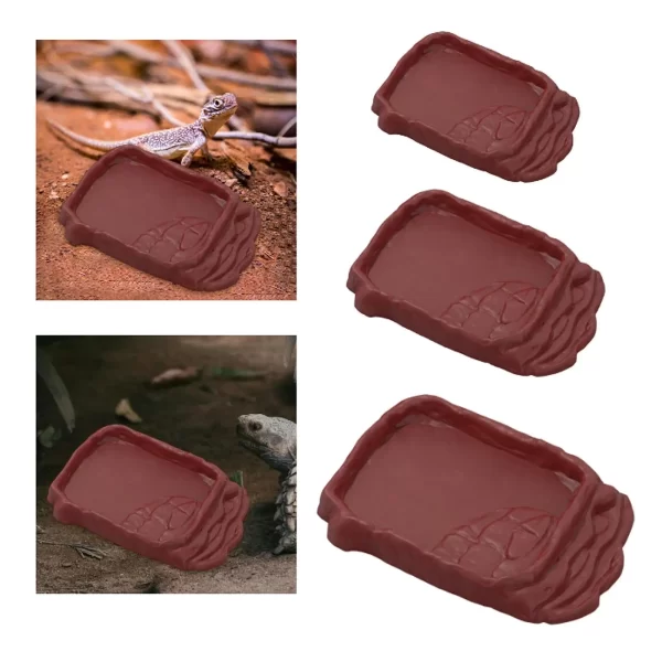 Reptile Ramp Food Bowl Multifunctional Turtle Bath Amphibian Feeding Dish for Tortoise Snakes Snake Hamster Aquarium Ornament - Image 3