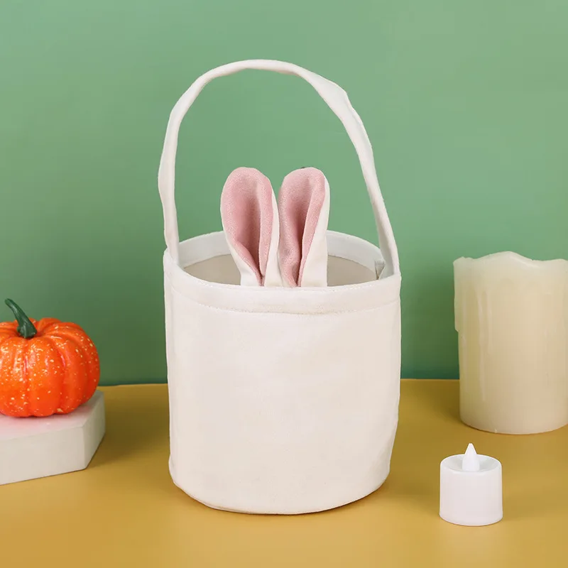 Rabbit Ear Bag With Handle Easter Decoration Bunny Gift Buckets Velvet Bags Wedding Candy Bag Kids Birthday Party Supplies - Image 13