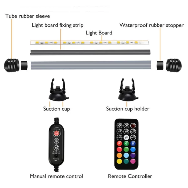 Aquarium 21 LED Light Remote Control Diving Lamp Plant Grow Lighting Underwater Fish Tank Light RGB Led Aquarium Accessories EU - Image 12