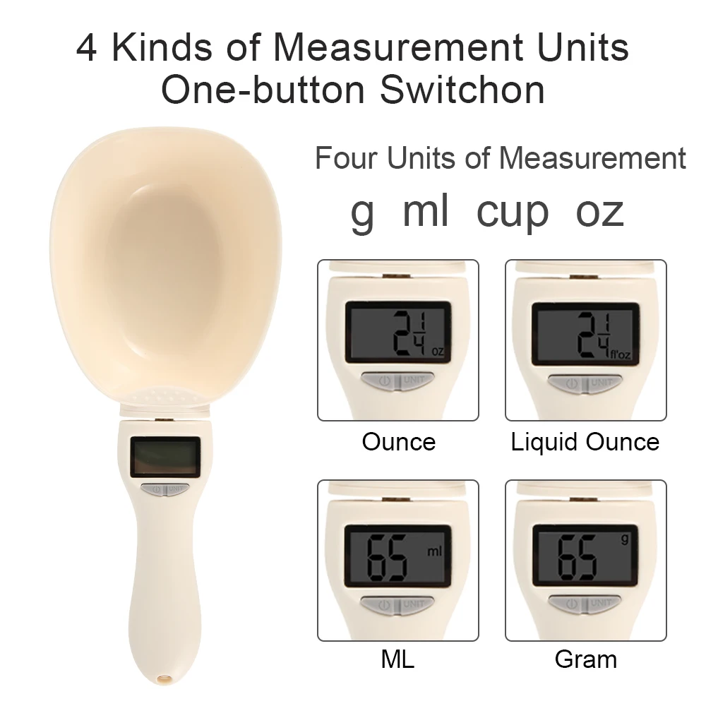 Pet Food Measuring Scoop Electronic Dog Cat Food Measuring Cup Digital Spoon Scale Kitchen Food Scale with LED Display - Image 13