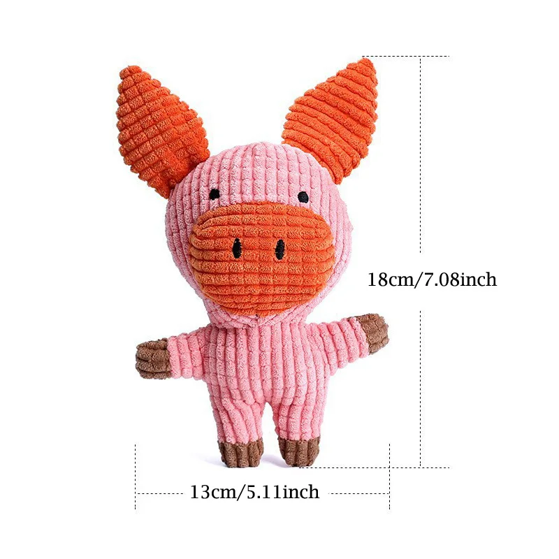 Plush Dog Toy for Small Medium Pets Funny Interactive Squeaky Toys Cow/Pig Shape Stuffed Dog Chew Toy Supplies - Image 13
