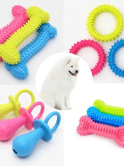 Pet Toys for Small Dogs Rubber Resistance To Bite Dog Toy Teeth Cleaning Chew Training Toys Pet Supplies Puppy Dogs