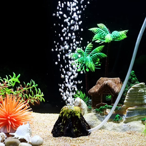 Fish Tanks Landscaping Simulation Volcano Aquarium Accessories Rockery Ornaments Aeration Pump Bubble Stone Oxygenation Tube - Image 13