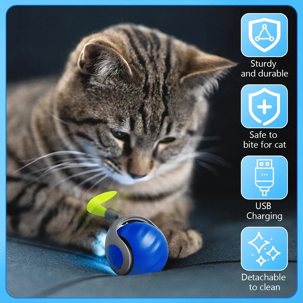 Smart Interactive Speedy Tail 2.0 Cat Toy Automatic Moving Balls for Cats And Dogs Touch Motion Rolling Toy Ball for Pet - Image 3