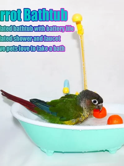 Parrot Automatic IntelligentBath Bird Shower Bathtub Blue AccessoriesHousehold Plastic parakeet supplies Accessory Bird Cage