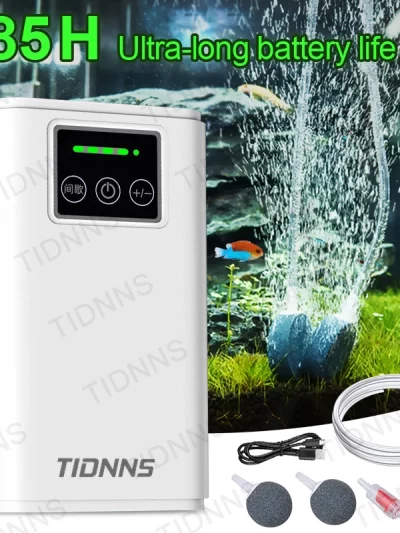 Aquarium Fish Tank Oxygen Pump Charging Dual-Purpose Air Pump Usb Lithium Battery Household Portable Fishing Mute 6000mA Outdoor
