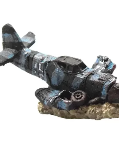 Aquarium Accessoires Small Aircraft In  Ship Wreck  Decor Landscape Decoration Boat Fish Tank Ornament Background