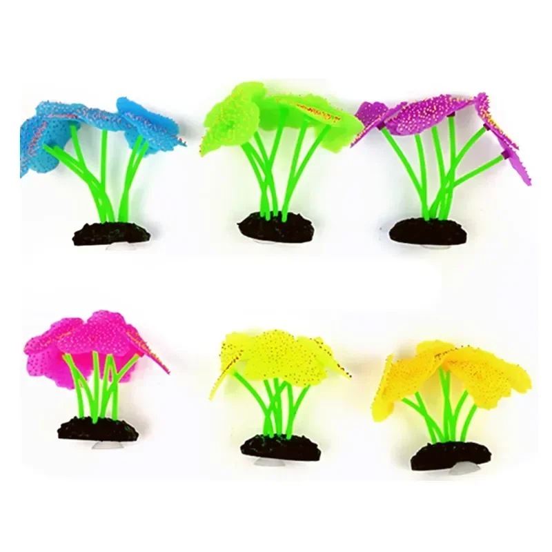 Aquarium Accessories Anemone Weed Fish Accessories Plastic Decorate Decoration Simulate Artificial Glowing Plants Aquatic - Image 2