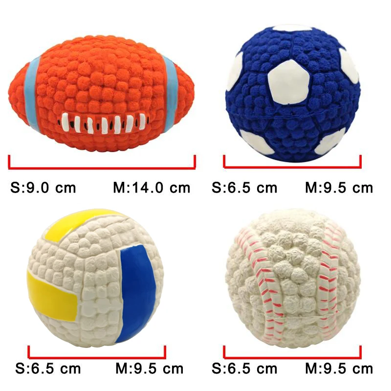 Toys For Small Large Dogs Chihuahua Golden Retriever Natural Latex Dog Balls Anti Bite Interactive Dog Chew Toy Pet Squeak Toys - Image 5
