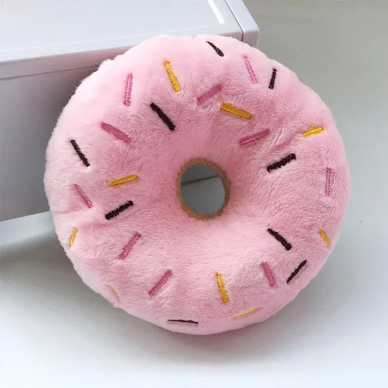 Soft Dog Donuts Plush Pet Dog Toys For Dogs Chew Toy Cute Puppy Squeaker Sound Toys Funny Puppy Small Medium Dog Interactive Toy - Image 7