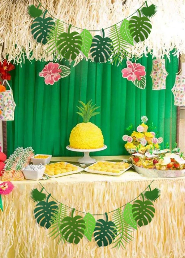 Turtle Leaf Decoration Hawaii Party Summer Happy Birthday Party Safari Jungle Tropic Theme Decor Dinosaur Theme Parti Decor - Image 4