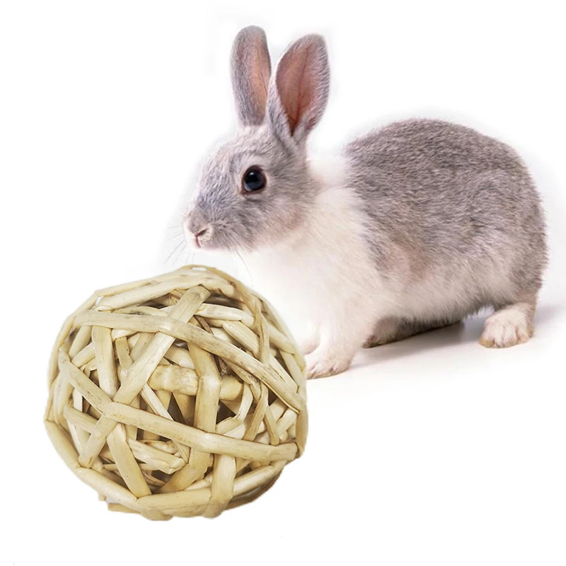 7CM Chewing Braided Ball Guinea Pig Rabbit Hamster Small Animal Play Pet Interactive Chew Toy Natural Grass Ball - Image 13