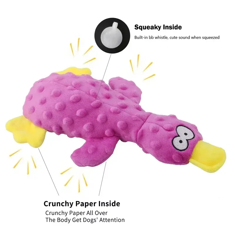 Duck Soft Plush Stuffed Raw Dog Toys for small Puppy dogs Interactive Squeaky Dog Bite Toy Sound Paper Chew Tooth Pet Supplier - Image 4