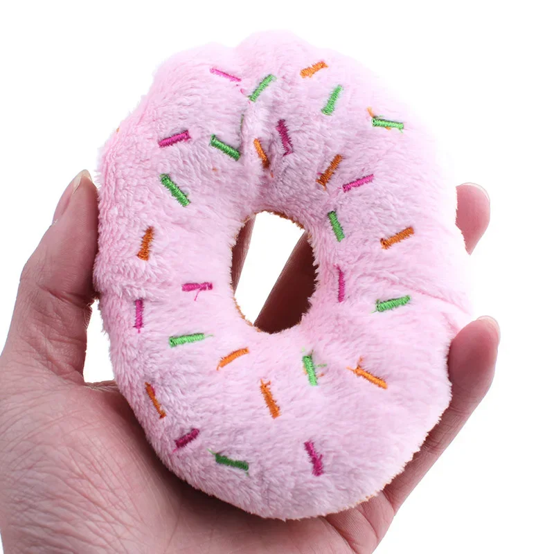 Soft Dog Donuts Plush Pet Dog Toys For Dogs Chew Toy Cute Puppy Squeaker Sound Toys Funny Puppy Small Medium Dog Interactive Toy - Image 6