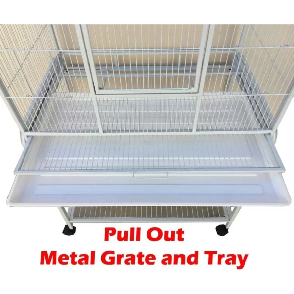 Pet Product Large Wrought Iron Breeding Bird Flight Cage Front Feeder Doors Side Breeding Nest Box Door Easy Clean Pull Out Tray - Image 6