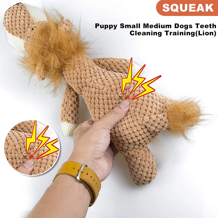 Large Dog Toy Bite-Resistant Sound Plush Toy Lion Wolf Elephant Cartoon Pet Toy Squeaky Dog Toy For Small & Medium Dogs - Image 6