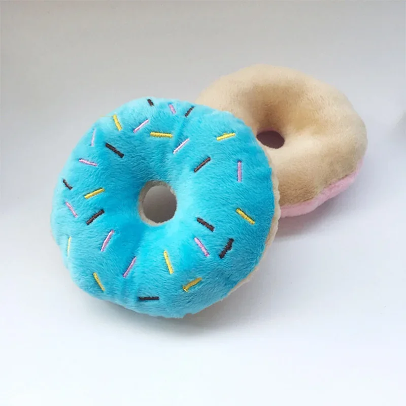 Soft Dog Donuts Plush Pet Dog Toys For Dogs Chew Toy Cute Puppy Squeaker Sound Toys Funny Puppy Small Medium Dog Interactive Toy - Image 4