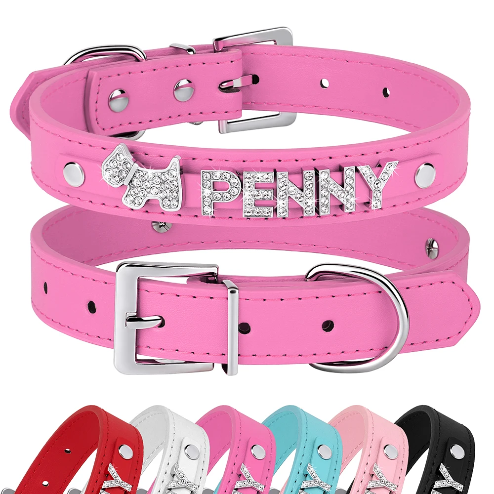 Bling Rhinestone Puppy Dog Collars Personalized Small Dogs Chihuahua Collar Custom Necklace Free Name Charms Pet Accessories - Image 12
