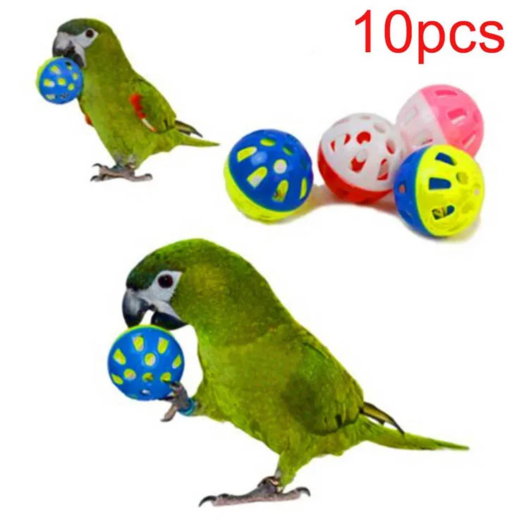 10pcs Parrot Toy Balls Fun Colored Hollow Bell Ball Sound Bird Toy Parakeet Training Interactive Chew Toys Pet Bird Supplies - Image 10