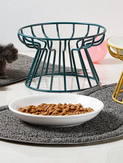 Cat Lift Bowl  Metal Stand Pet Food Snacks Feeding Elevated Feeder Kitten Puppy Dish Dog Supplies Accessories