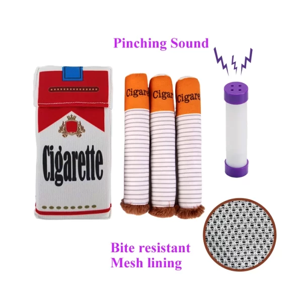 Stuffed Raw Dog Bite Toy Joint Cigarette Case Plush Cigar Funny Interactive Puppy Dog Chew Squeak Toys Cigarettes Toy for A Dog - Image 13