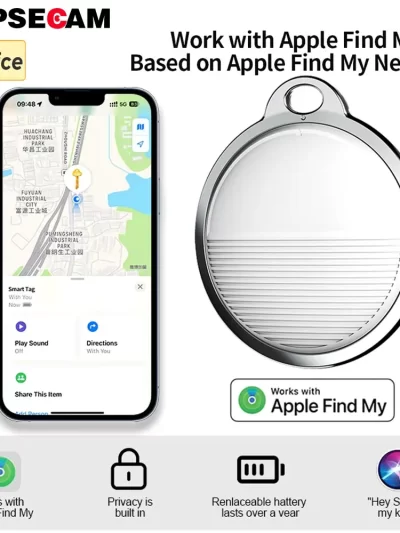 Long Distance Smart Tag GPS Tracker for Air Tag Key Finder Pet Wallet Bike Anti-lost Alarm Mini Locator Works with iOS Find My