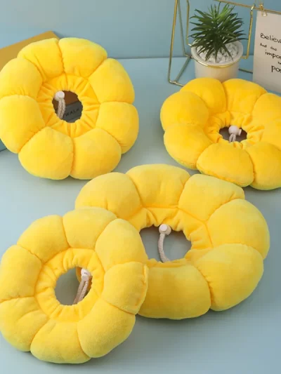 Sunflower Pet Elizabethan Collar Adjustable Anti-Bite Surgery Anti-Lick Wound Healing Cat Protection Collars Soft Plush Collar