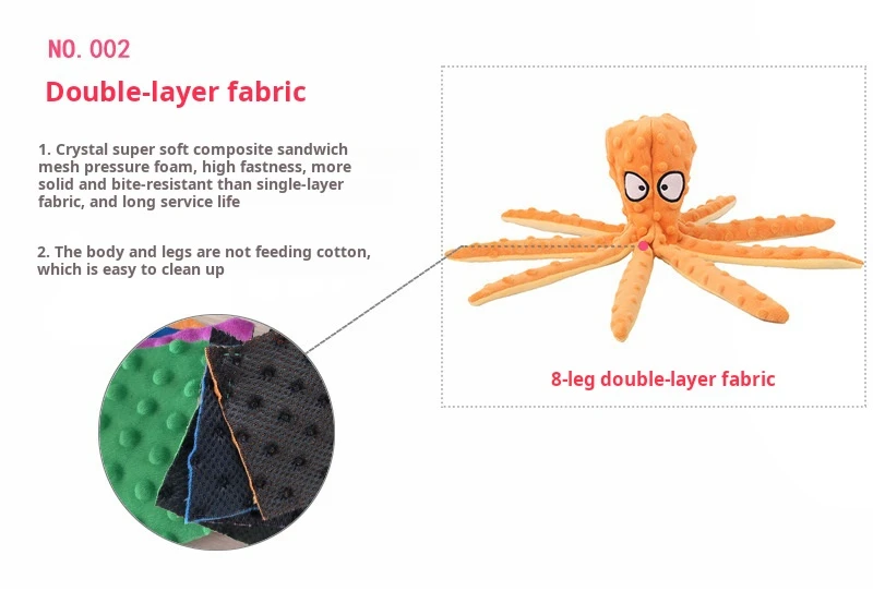 Pet Plush Toy Octopus Dog Interactive Toy Indestructible Bite Resistant Sound Puppy squeaky Octopu Dogs Rattle For Toys Supplies - Image 15