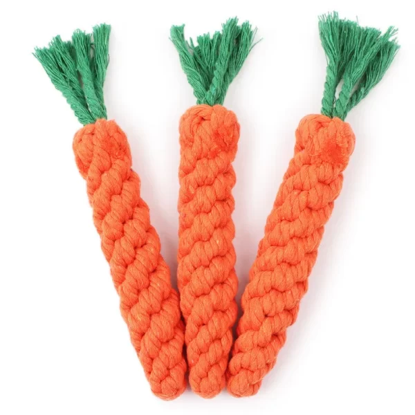 Dog Toys Bite Resistant Pet Dog Chew Toys for Small Dogs Cleaning Teeth Puppy Carrot Cotton Rope Pet Playing Toy Accessories - Image 2