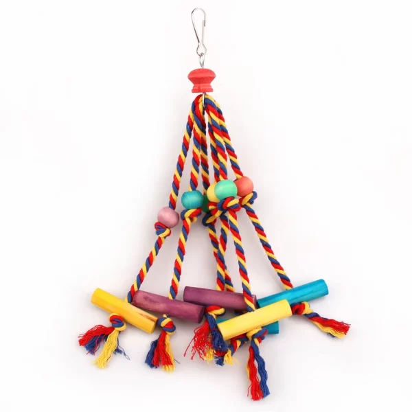 Random Colors Bird Accessories Wood Chewing Toy Birds  Rope Parrot Toys Cage Resistant Small Large Bird Toy Parrots Training - Image 6