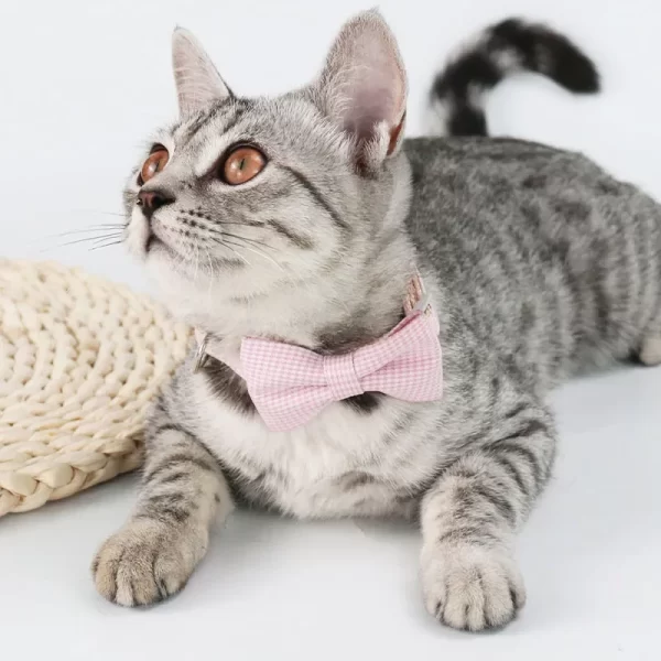 Cute Cat Collar with Bow Tie Adjustable Design Pet Dogs Cats Puppy Necklace Pet Collars  collar para gato - Image 2