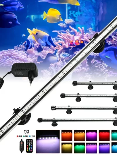 Aquarium 21 LED Light Remote Control Diving Lamp Plant Grow Lighting Underwater Fish Tank Light RGB Led Aquarium Accessories EU