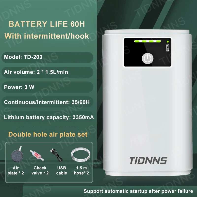 Aquarium Fish Tank Oxygen Pump Charging Dual-Purpose Air Pump Usb Lithium Battery Household Portable Fishing Mute 6000mA Outdoor - Image 11