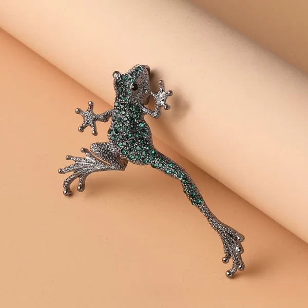 Retro Personality Trend Men's and Women's Frog Pin Accessories Rock Gothic Corsage Rhinestones Gecko Lizard Brooch