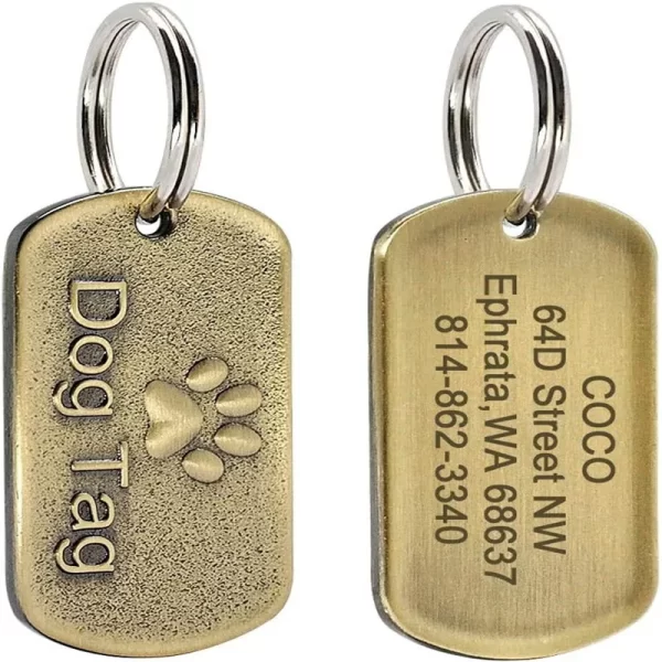 Personalized Engraved Pets ID Tag for Dog Cat Bronze Nameplate Tags Customizable Anti-lost Address Number Dogs Collar ID Pendant - Image 3