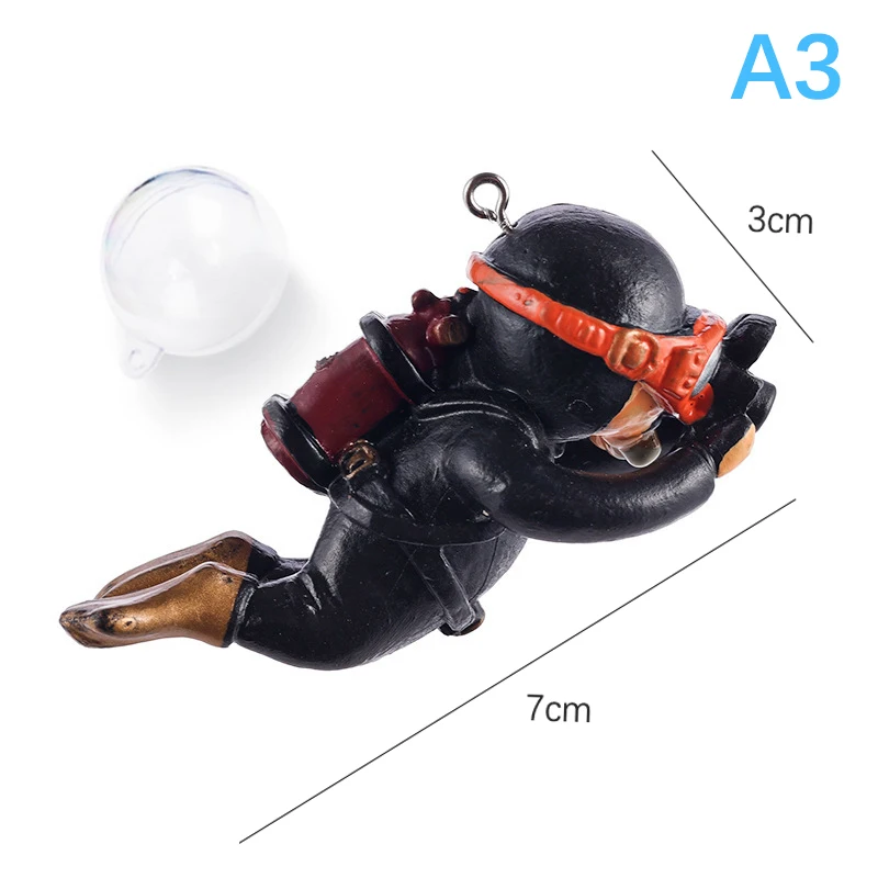 Aquarium Decoration Home Office Durable Miniature Fish Tank Floating Diver Resin Craft Ocean Scene Layout Accessories - Image 10