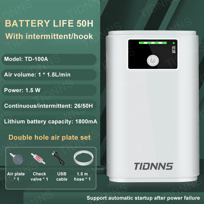 Aquarium Fish Tank Oxygen Pump Charging Dual-Purpose Air Pump Usb Lithium Battery Household Portable Fishing Mute 6000mA Outdoor - Image 9