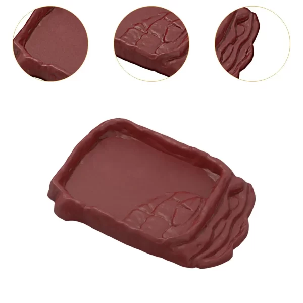 Reptile Ramp Food Bowl Multifunctional Turtle Bath Amphibian Feeding Dish for Tortoise Snakes Snake Hamster Aquarium Ornament - Image 5