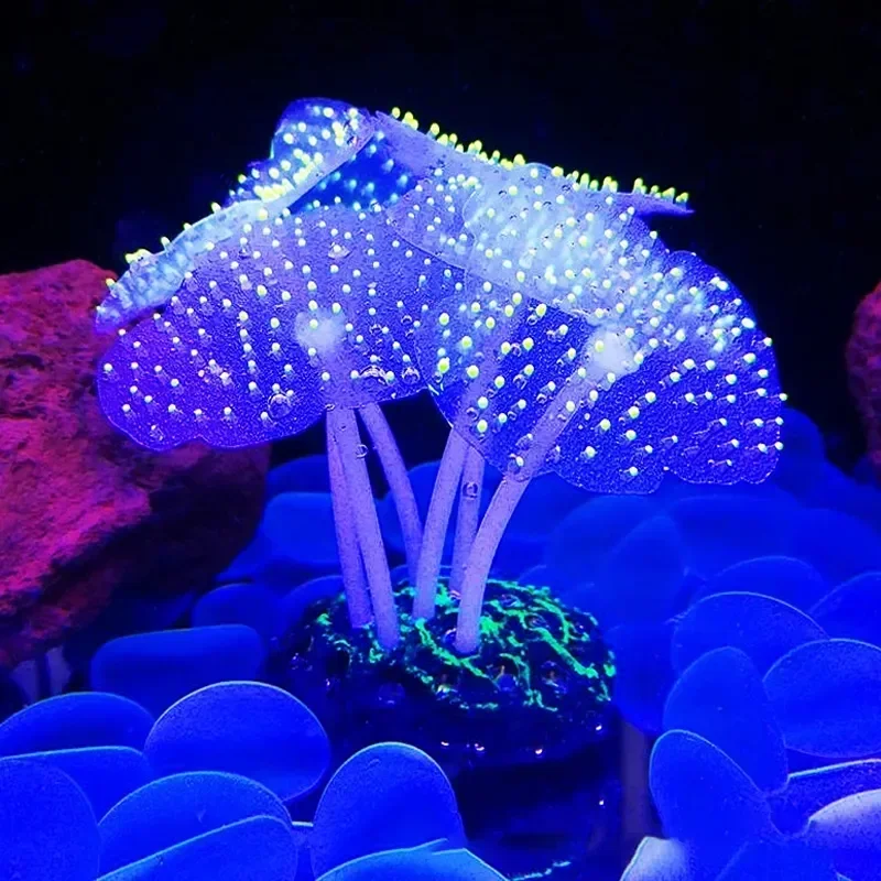 Aquarium Accessories Anemone Weed Fish Accessories Plastic Decorate Decoration Simulate Artificial Glowing Plants Aquatic - Image 12